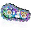 Clnyrwcb Giocattoli di metallo Fidget, Catena di bicicletta Fidget Toy con 2 ingranaggi, Anxiety Relief dito giocattoli Gadget per adulti