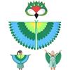 URAQT Uccello Feltro Costume, 2Pz Pappagallo Verde Set Cosplay, Mantello Colorato e Maschera in Feltro per Bambini Ragazze Balli Halloween Feste in Maschera