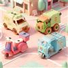 Prmape 5 Pezzi Veicoli da Cantiere Giocattolo, 4pcs Carrozza da Pranzo Cantiere Giocattolo+1pcs Cacciavite, 4 in 1 Ruspa Trattore Camion Escavatore Giocattolo Per Bambini per Ragazzo Ragazza