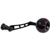 Generic Braccio oscillante singolo in metallo con manopola rotonda, manico di ricambio per mulinello da pesca a vite, per Daiwa Fuego e Taula, parte di aggiornamento (38 mm, nero rosso)