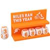 Sxhlseller Tracker del Chilometraggio da Tavolo con Blocchi Numerici |Decorazioni per l'home Office per Corridori, Allenamento Annuale per la Maratona di Monitoraggio della Corsa (ORANGE)