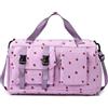 Generic Borsa da palestra da donna, in velluto a coste, con scomparto per scarpe e tasca bagnata, borsone leggero per danza, nuoto, yoga e gite nel fine settimana, Lavanda Fragola, Vintage