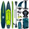 THUNDER SUP Gonfiabile 365 cm con Kayak, Supporto Camera - Set Touring con Pompa, Pagaia, Zaino Trolley - Professionale fino a 150 kg (ARANCIONE/BLU SCURO)
