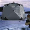 Generic Tenda portatile per pesca sul ghiaccio con cric per stufa, baracca esagonale isolata, capanna di ghiaccio durevole per pesca invernale, facile da installare per uso esterno versatile