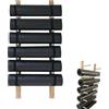 Generic Supporto da parete in legno con rullo in schiuma - Supporto da parete a 6/9 livelli per palestra, grande capacità, supporto per tappetino da pilates, elegante scaffale in legno per accessori fitness