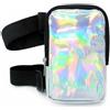 Baoblaze Coscia Donna Cintura Borsa Gamba Borsello Tasca per Esterno con Accesso Rapido E Chiusura a Zip Adatto per Viaggio Passeggiate Uscite Quotidiane, Argento, Argento