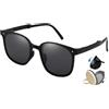 CNAFGBGG Occhiali da Sole Pieghevoli Occhiali da Sole polarizzati con Lenti Tac da Leggeri UV400 con Scatola portaoggetti da alla Moda Antiscivolo antiabbaglianti per Uomo Donna