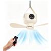 Generic Ventilatore da Campeggio Portatile con Luce LED, Ricaricabile 7200 mAh