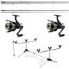 Generico Kit Pesca Carpfishing Canna Con Mulinello Filo Rod Pod Carp Fishing Poggia Canne combo 2 pz.