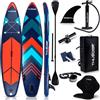THUNDER SUP Gonfiabile 320 cm con Sedile da Kayak - Set Stand Up Paddle Board con Pompa, Pagaia e Zaino - Antiscivolo per Adulti e Principianti (ROSSO/NERO)