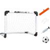 KiBiGOAL Set di porte da calcio per bambini, palla da 13 cm + mini porta pieghevole portatile 60 cm x 45 cm, set bianco, porta per bambini per interni + esterni + giardino, piccolo giocattolo da