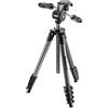 Manfrotto MKCOMPACTADV-BK - Treppiede compatto avanzato con testa a 3 vie, colore: Nero