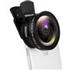 QEBIDUM Qebidul clip universale professionale 37 mm 49 Mmuv HD kit obiettivo 0.45 x super grandangolo 12.5 x super macro lente del telefono mobile per iPhone 6 Plus 5S 4S Samsung S6 S5 Note 4 Xiaomi e Redmi 4