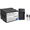 GPSZNNSKAS Batteria for fotocamera digitale LP-E10 LPE10 LP E10 for EOS 1100D 1200D 1300D(3 Battery 1 charger)