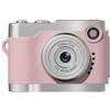 Wodsty Mini fotocamera da pollice, action camera, compatta, leggera, facile da usare, videocamera per sport, bambini, studenti, viaggi, vita quotidiana (rosa)