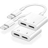 Belcompany: Adattatore 2 in 1 Lightning, compatibile con iPhone/iPad/iPod - Ricarica e audio per cuffie, 2 adattatori inclusi