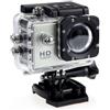 Wusvive Action Camera 4K con WiFi per ultra HD, videocamera sportiva impermeabile fino a 30 m, obiettivo grandangolare da 170°, 30 fps per ciclismo, viaggi, vlogging (argento)