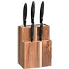 Relaxdays Ceppo Portacoltelli, Vuoto, con Setole, Spazio per 11 Coltelli, Universali, HLP 24x18x11,5 cm, legno naturale