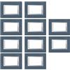 Generico 10pz Placca 3 Moduli Design Axolute per Scatola 503 Compatibile MATIX Blu | Profilo Svasato a Doppio Gradino, Plastica ABS Inalterabile, Installazione a Scatto
