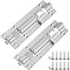 GENSMILE Chiavistello a scorrimento, 2 pezzi, in acciaio inox, con viti, chiavistello di sicurezza per bagno, WC, cancello da giardino e capannoni, lamiera rinforzata per porte interne (versione grande)