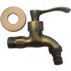 Drhomeam Rubinetto vintage in bronzo per lavatrice, rubinetto decorativo per esterni, ottone lucidato a olio, montaggio a parete, materiale, kit di installazione completo (bronzo)