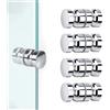 OUTALIZ Pomello per Porta Doccia, 4 Pezzi Pomello per Porta della Doccia, Manopole di Ricambio per Box Vasca da 30 Mm in Acciaio Inox, con Vite M8, per Cucina, Bagno, Casa, Scorrevole