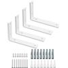 SAYAYO Staffe per Mensole Pesanti Bianco Staffe a L, 5mm Spessore Grande Staffa Mensola da Parete Staffa Angolari Supporti Mensola Reggi Mensola da Muro, Carico 50KG, 4 pezzi, 150MM * 100MM
