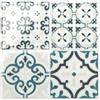 Smart Tiles Piastrelle Adesive, Quadrato Blu e Bianco, 22,86x22,86 cm