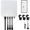 OWON Tuya Smart Home - Monitor di energia Wi-Fi a 3 fasi, misuratore di potenza bidirezionale a 1 o 3 fasi con 3 morsetti da 80A, misurazione solare/netta, misuratore di energia elettrica in tempo