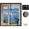 SWAWIS Zanzariera Finestra 120x130cm in Fibra di Vetro, Cornice 4cm, Doppia Apertura Verso l'Esterno Zanzariera per Finestra Adesiva con Cinturino in Velcro, per Prevenzione di Zanzare Insetti Mosche