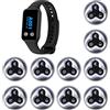 WNKRUN Sistema cercapersone WNKRUN per ristoranti, sistema cercapersone per camerieri, sistema di chiamata code IP67, sistema di chiamata wireless (1 ricevitore + 10 trasmettitori). VTO3