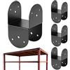 Generico di fissaggio per la sommità dei pali - 4 Pezzi Supporto Metallico Robusto per Strutture Esterne | per pergola,Per pali in legno 10 x 10 centimetri gazebo patio portico pergola e casetta in legno
