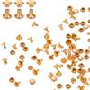 QUARKZMAN 100 Set Di Rivetti A Cappello Singolo 3mm Borchie Chiodini Oro | Tubolari, Acciaio Al Carbonio, Testa Tonda, Per Riparazioni Decorazioni Artigianato In Pelle