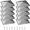 GHIBFBT Tappi per pali 7 x 7 cm, 10 pezzi in acciaio inox 304, tappi per pali di recinzione e pali in legno, a forma di piramide, con viti in acciaio inox (7 x 7 cm)