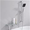 Auralum Rubinetto Vasca da Bagno con 70 cm Saliscendi Doccia Acciaio Inox, Miscelatore Vasca da Bagno con Soffione Doccia 6 Geti, Miscelatore Doccia può Essere Usata Come Mensola Doccia senza Foratura