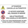 Targotimbri CARTELLO CANCELLO AUTOMATICO 30x 20 ALLUMINIO [TARGOTIMBRI ]