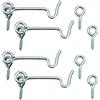 MERVYNGLYNNHUNTER 4 ganci tempesta con occhielli, 50 mm, fissaggio tempesta con filettatura in legno per persiane, cancelli e porte, ganci e occhiello in metallo zincato