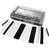 ISOLATECH Set Guaina Termorestringente 142pcs 8,3m Nero/Trasparente | 3:1, Con Adesivo, Scatola dispenser, Senza Scritte, Poliolefina, Per Isolamento Batterie 18650