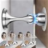 mobumeia 4 Pezzi Fermaporta Magnetico, Fermaporte Nessun Pugno in Acciaio Inossidabile, Ferma Porta da Pavimento Muro Adesivo, Door Stopper Pesante Bloccaporta per Ufficio, Hotel, Camerette (Argento)