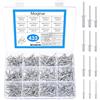 Moqinai 433 Pezzi Set Rivetti in Alluminio, Rivetti POP a Grande Flangia, Rivetti ciechi in Alluminio per Metallo, Legno, Mobili, Nautica, Fai-da-Te (3/3.2/4/5 mm × 6-20 mm)