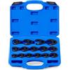 LIROPAU 15 Pezzi Chiave Zampa Set, Chiavi a Bocca Esagonale Aperta Tipo Crowfoot Dimensioni Metriche 8-24 mm Unità Quadrata Internada 3/8 e 1/2, Chiave a Piede di Porco, Set Chiavi A Zampa Di Gallo