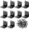 QWORK® 10 pezzi staffe angolari in acciaio inossidabile - 40 x 40 x 40 mm, spessore 2 mm, 6 fori, antiruggine,nere
