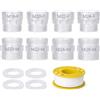 Tylola Set di 8 adattatori per rubinetto, adattatore filettato per filtro del rubinetto e regolatore del getto, M18 M20 M22 M24 M28 su filettatura esterna M22, ABS senza BPA