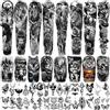 Metuu 46 Fogli Tatuaggio Temporaneo a Braccio Intero Impermeabile Realistico Per Uomini E Donne, Lupo Tigre Leone Aquila Extra Large Finto Tatuaggio Stick Su Braccio Intero Gamba Spalla