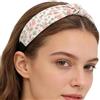 Generisch Fascia annodata da donna, in tessuto, con stampa floreale, accessorio per capelli antiscivolo, morbido materiale elastico con design a torsione alla moda, copricapo elegante per uso quotidiano, trucco