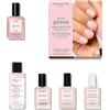 Manucurist Routine Green Hortencia - Kit Smalto Resistente Senza Lampada : 1 Sgrassante, 1 Base Coat, 1 Smalto Unghie Rosa, 1 Top Coat, Gocce Asciuganti - Regalo Donna