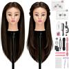 TwoWin 60cm Testa Studio Parrucchiere 80% Capelli Veri,Testina Parrucchiere