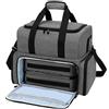 Zimoer Organizer Smalti per Unghie, Adatto per 80 Flaconi (15 ml) e Lampada Unghie UV, Borsa Organizer per Smalti, Valigetta porta Smalti per Unghie Borsa da Viaggio con 2 Tasche Rimovibili, Grigio
