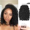 Renyarch Miracle Burmese Curly Mini Knots Crochet Human Hair - Extension Capelli Veri Pre-Separati per Donne Nere, 6 pezzi 150g Crochet Braids Water Wave Nodi Invisible Knotless, 16 pollici 1B#