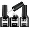 AIMEILI Rubber Base Builder Gel e Top Coat 3 x 8ml Rubber Base e Top Coat Semipermanente Builder Gel Unghie Autolivellante Nail Art Manicure